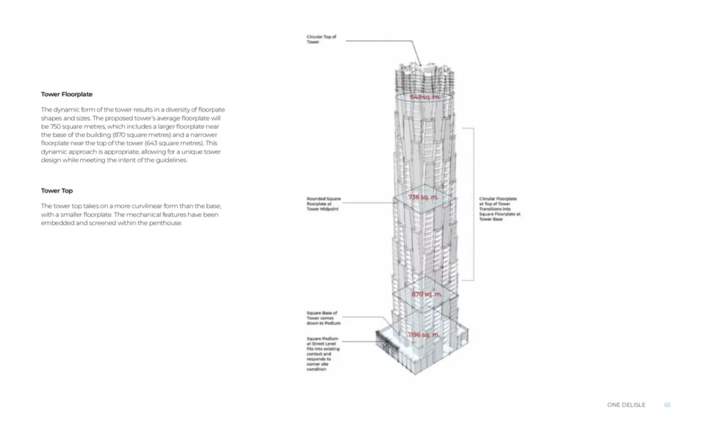 One Delisle 3D Rendering of Whole Tower