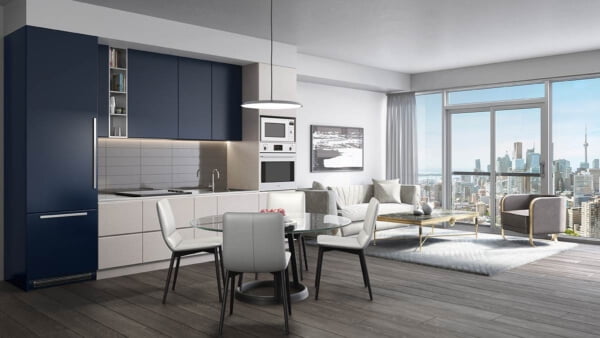 Prime Condos Kitchen Living Room